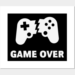 Broken Controller – Game Over (Gamer / Finish / White) Posters and Art